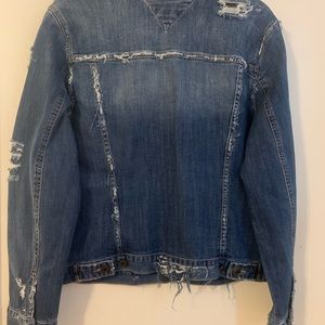 Vintage Tommy Hilfiger Distressed Denim Jacket Size: Large